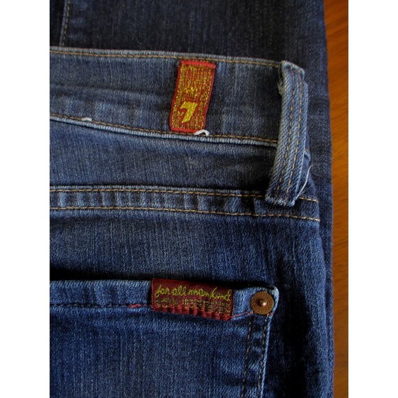 7 For All Mankind Dark Wash Straight Leg Jeans - Picture 9 of 9